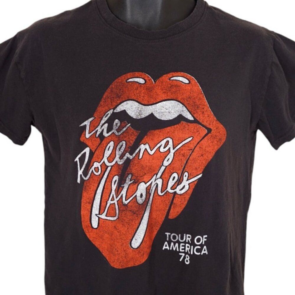 The Rolling Stones T Shirt Womens Size Medium Black 1978 Tour Of America Retro